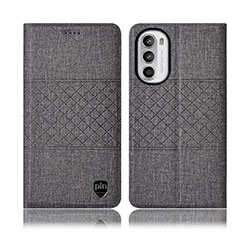 Custodia Portafoglio In stoffa con Supporto H14P per Motorola Moto Edge (2022) 5G Grigio