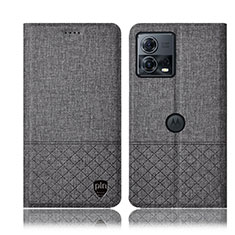 Custodia Portafoglio In stoffa con Supporto H14P per Motorola Moto Edge S30 Pro 5G Grigio