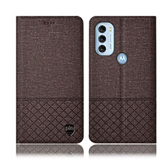 Custodia Portafoglio In stoffa con Supporto H14P per Motorola Moto G71 5G Marrone