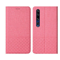 Custodia Portafoglio In stoffa con Supporto L01 per Xiaomi Mi 10 Rosa