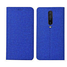 Custodia Portafoglio In stoffa con Supporto L01 per Xiaomi Redmi K30 4G Blu