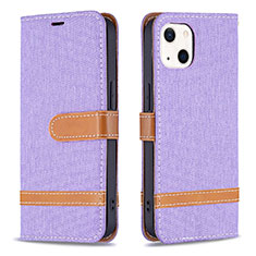 Custodia Portafoglio In stoffa con Supporto per Apple iPhone 13 Mini Viola