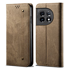 Custodia Portafoglio In stoffa con Supporto per OnePlus Ace 2 5G Khaki