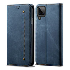 Custodia Portafoglio In stoffa con Supporto per Samsung Galaxy A12 5G Blu