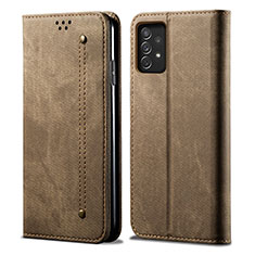 Custodia Portafoglio In stoffa con Supporto per Samsung Galaxy A72 5G Khaki