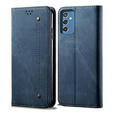 Custodia Portafoglio In stoffa con Supporto per Samsung Galaxy M52 5G Blu