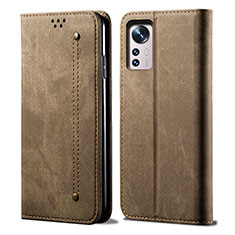 Custodia Portafoglio In stoffa con Supporto per Xiaomi Mi 12S 5G Khaki