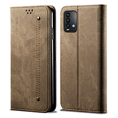 Custodia Portafoglio In stoffa con Supporto per Xiaomi Redmi 9 Power Khaki