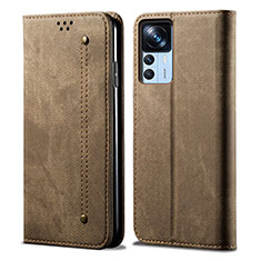 Custodia Portafoglio In stoffa con Supporto per Xiaomi Redmi K50 Ultra 5G Khaki