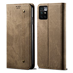 Custodia Portafoglio In stoffa con Supporto per Xiaomi Redmi Note 11 4G (2021) Khaki