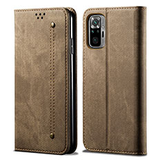 Custodia Portafoglio In stoffa con Supporto per Xiaomi Redmi Note 11 SE India 4G Khaki