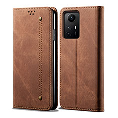 Custodia Portafoglio In stoffa con Supporto per Xiaomi Redmi Note 12S Marrone