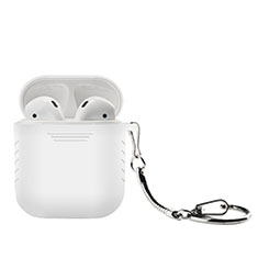 Custodia Portatile con Moschettone per AirPods Custodia di Ricarica Z04 Bianco