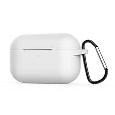 Custodia Portatile con Moschettone per AirPods Pro Custodia di Ricarica C02 Bianco