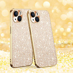 Custodia Silicone Cover Morbida Bling-Bling AC1 per Apple iPhone 13 Oro