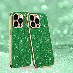 Custodia Silicone Cover Morbida Bling-Bling AC1 per Apple iPhone 13 Pro Max Verde