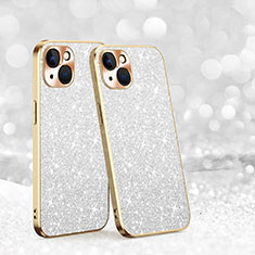 Custodia Silicone Cover Morbida Bling-Bling AC1 per Apple iPhone 14 Plus Argento