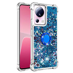 Custodia Silicone Cover Morbida Bling-Bling con Anello Supporto S01 per Xiaomi Civi 2 5G Blu