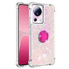 Custodia Silicone Cover Morbida Bling-Bling con Anello Supporto S01 per Xiaomi Civi 2 5G Rosa