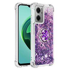 Custodia Silicone Cover Morbida Bling-Bling con Anello Supporto S01 per Xiaomi Redmi 10 Prime Plus 5G Viola