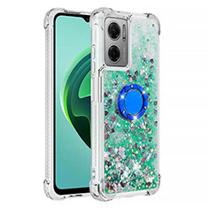 Custodia Silicone Cover Morbida Bling-Bling con Anello Supporto S03 per Xiaomi Redmi 10 Prime Plus 5G Verde