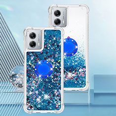 Custodia Silicone Cover Morbida Bling-Bling con Anello Supporto YB1 per Motorola Moto G 5G (2023) Blu