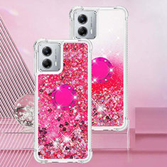 Custodia Silicone Cover Morbida Bling-Bling con Anello Supporto YB1 per Motorola Moto G 5G (2023) Rosa Caldo