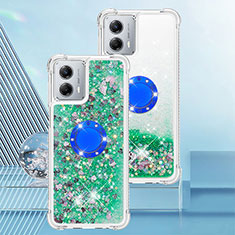 Custodia Silicone Cover Morbida Bling-Bling con Anello Supporto YB1 per Motorola Moto G 5G (2023) Verde