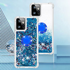 Custodia Silicone Cover Morbida Bling-Bling con Anello Supporto YB1 per Motorola Moto G Power 5G (2023) Blu