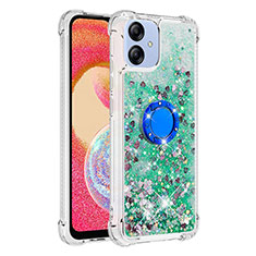 Custodia Silicone Cover Morbida Bling-Bling con Anello Supporto YB1 per Samsung Galaxy A04 4G Verde