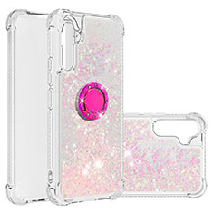 Custodia Silicone Cover Morbida Bling-Bling con Anello Supporto YB1 per Samsung Galaxy A54 5G Rosa