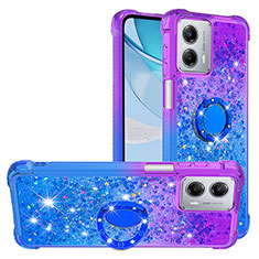 Custodia Silicone Cover Morbida Bling-Bling con Anello Supporto YB2 per Motorola Moto G 5G (2023) Viola