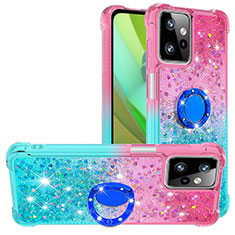 Custodia Silicone Cover Morbida Bling-Bling con Anello Supporto YB2 per Motorola Moto G Power 5G (2023) Rosa