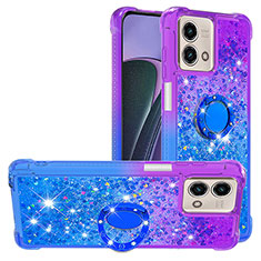 Custodia Silicone Cover Morbida Bling-Bling con Anello Supporto YB2 per Motorola Moto G Stylus (2023) 4G Viola