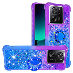 Custodia Silicone Cover Morbida Bling-Bling con Anello Supporto YB2 per Xiaomi Redmi K60 Ultra 5G Viola