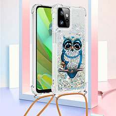 Custodia Silicone Cover Morbida Bling-Bling con Cinghia Cordino Mano YB2 per Motorola Moto G Power 5G (2023) Multicolore