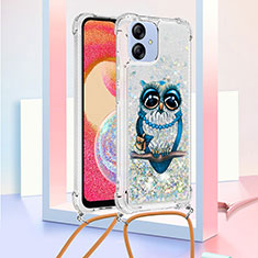 Custodia Silicone Cover Morbida Bling-Bling con Cinghia Cordino Mano YB2 per Samsung Galaxy F04 Multicolore