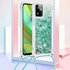 Custodia Silicone Cover Morbida Bling-Bling con Cinghia Cordino Mano YB3 per Motorola Moto G Power 5G (2023) Verde