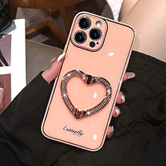 Custodia Silicone Cover Morbida Bling-Bling JL1 per Apple iPhone 15 Pro Oro Rosa