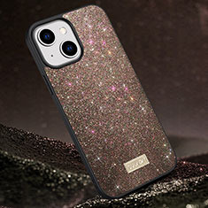 Custodia Silicone Cover Morbida Bling-Bling LD1 per Apple iPhone 14 Plus Marrone