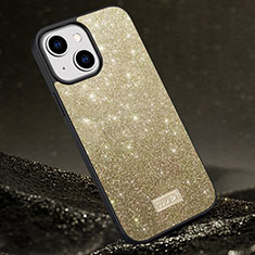 Custodia Silicone Cover Morbida Bling-Bling LD1 per Apple iPhone 15 Oro