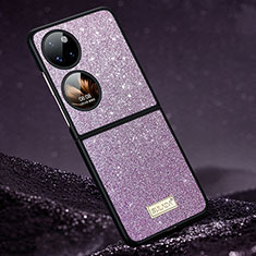 Custodia Silicone Cover Morbida Bling-Bling LD1 per Huawei P60 Pocket Viola