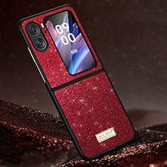 Custodia Silicone Cover Morbida Bling-Bling LD1 per Oppo Find N2 Flip 5G Rosso