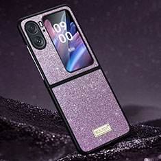 Custodia Silicone Cover Morbida Bling-Bling LD1 per Oppo Find N2 Flip 5G Viola