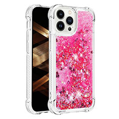 Custodia Silicone Cover Morbida Bling-Bling S01 per Apple iPhone 13 Pro Max Rosa Caldo