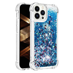 Custodia Silicone Cover Morbida Bling-Bling S01 per Apple iPhone 14 Pro Blu