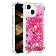 Custodia Silicone Cover Morbida Bling-Bling S01 per Apple iPhone 14 Rosa Caldo