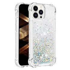 Custodia Silicone Cover Morbida Bling-Bling S01 per Apple iPhone 16 Pro Azzurro