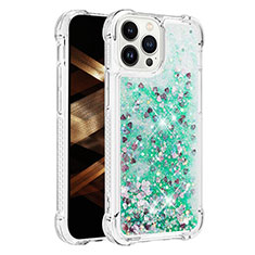 Custodia Silicone Cover Morbida Bling-Bling S01 per Apple iPhone 16 Pro Verde