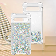 Custodia Silicone Cover Morbida Bling-Bling S01 per Google Pixel 7a 5G Bianco